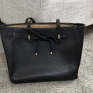 Charming Charlie Black Tote with Gold Accents
